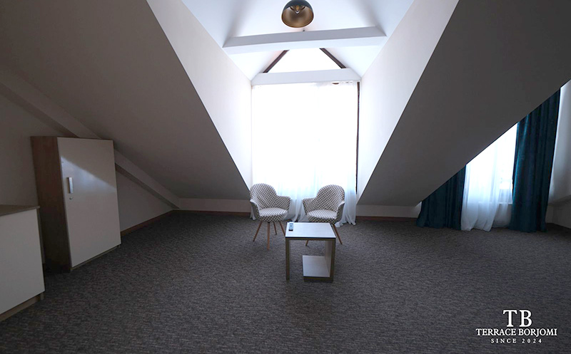 ბორჯომში, ნომერი 2 და 3 სტუმარზე საუზმით, ჯაკუზითა და საუნით