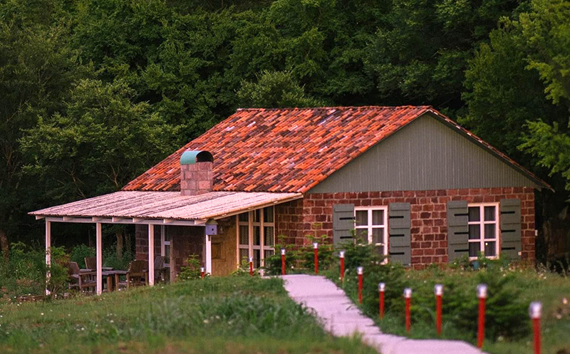 ვარციხეში, ქვის ორსართულიანი სახლი 4 სტუმარზე, საუზმით და დახურული აუზით