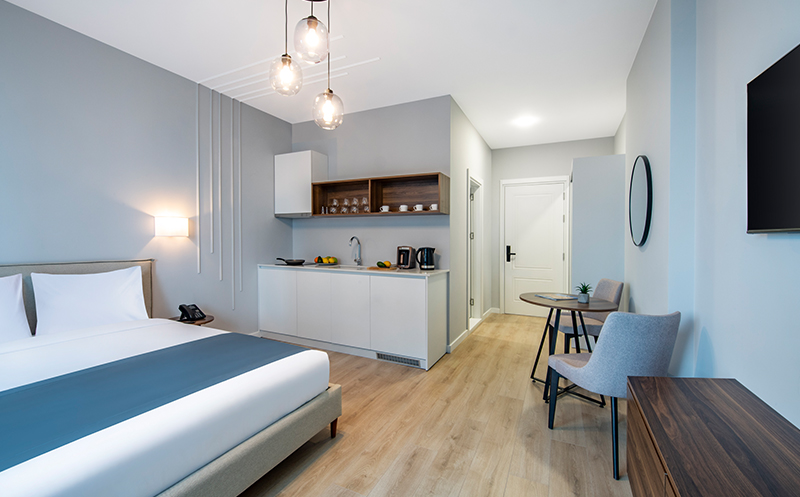 სასტუმროს ტიპის აპარტამენტი 2 სტუმარზე საუზმით, სპა, საუნა, ფიტნეს სივრცე ბათუმში