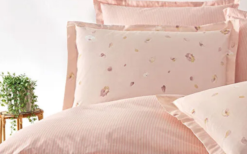 თეთრეულის კომპლექტი 200X220 FLORIAN RNF DUVET COVER SET - BLUSH