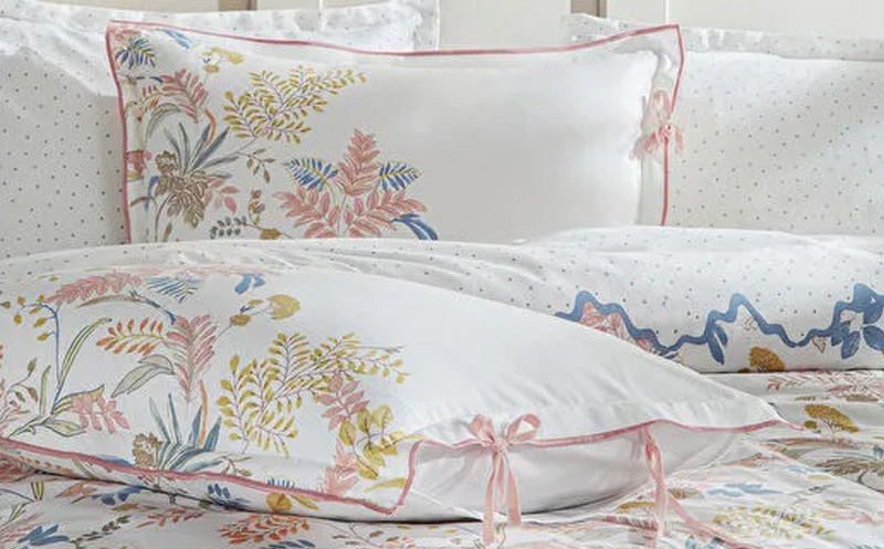 თეთრეულის კომპლექტი 200X220 ROSALIN CREPE DUVET COVER SET - WHITE